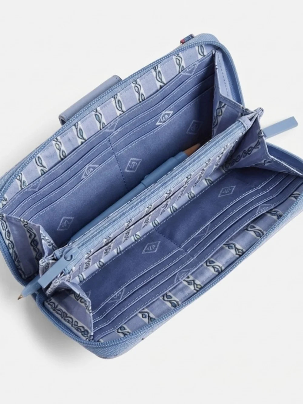 Vera Bradley Quilted Paisley Crossbody Bag and Wallet - Blue Paisley